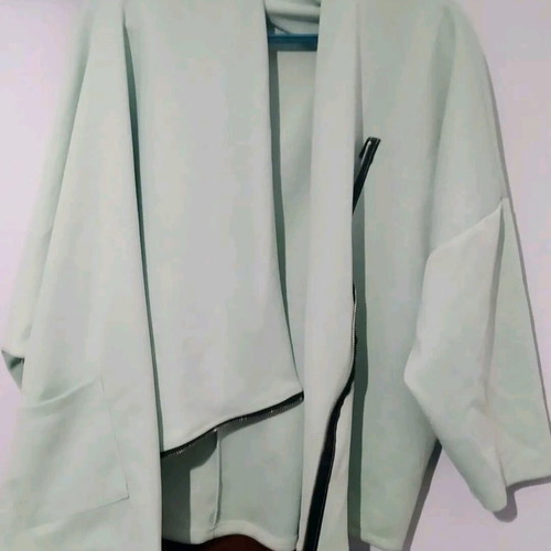 2 in 1 blouse and jacket with cross zipper, like new, green, XXL