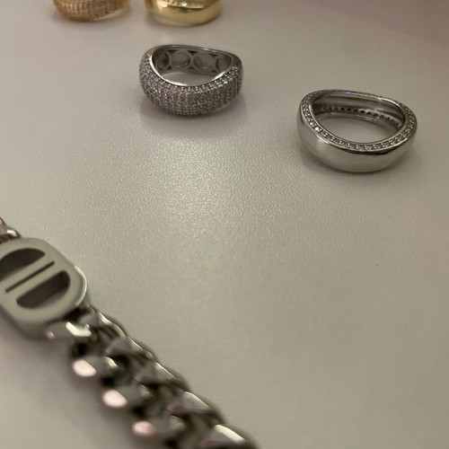 Stainless Steel Ring with Rhinestones Silver size 7 new