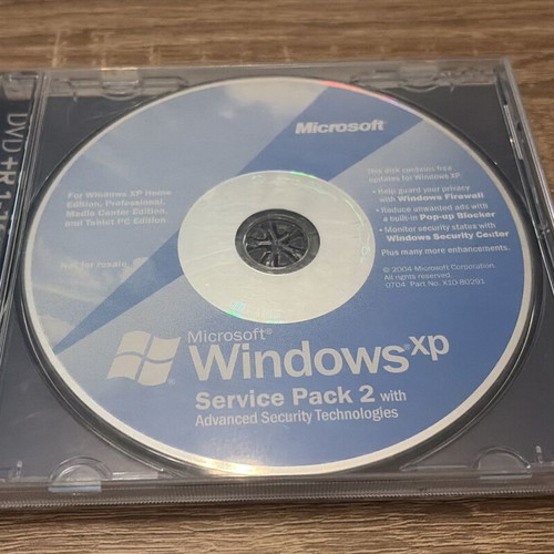 Windows XP Home Edition SP2 recovery and service pack CDs used
