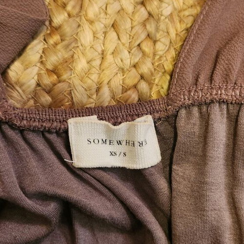 Airy dress like new, beige, open neckline, size S