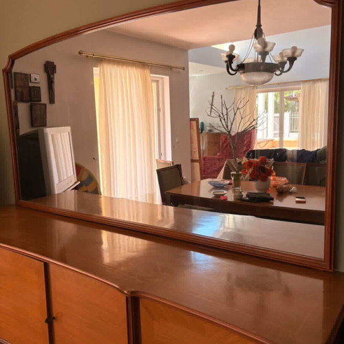 Dining buffet used with large vintage classic mirror set