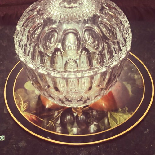 Cristal Soga Japan 80' fondant dish with lid new