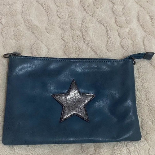 David Jones blue handbag used with inner pocket