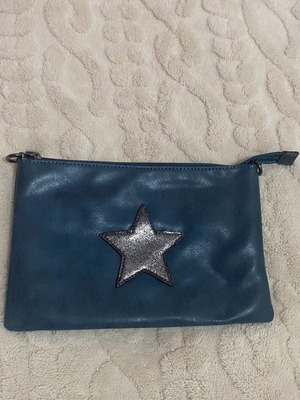 David Jones blue handbag used with inner pocket