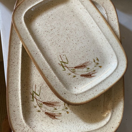 Dinnerware set like new from Poland with 6 large plates, 4 soup plates, 5 platters
