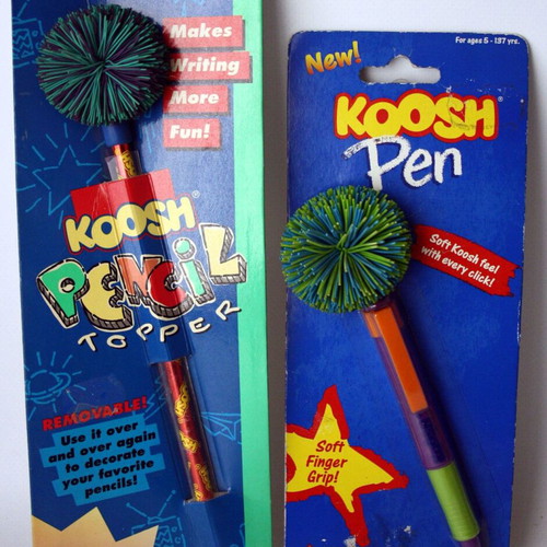 Vintage Koosh Lings pencil topper for pencil and pen, new, set of 2
