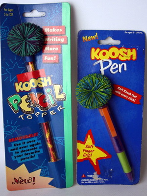Vintage Koosh Lings pencil topper for pencil and pen, new, set of 2