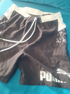 Βερμούδα μαγιό παιδική Puma σαν καινούργιο, μαύρο και άσπρο, μέγεθος S