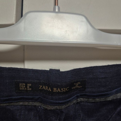 Zara blue linen pants size 38 like new