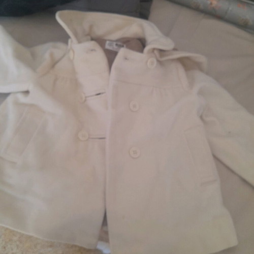 Zara baby white cream baby coat 12-18 months nearly new