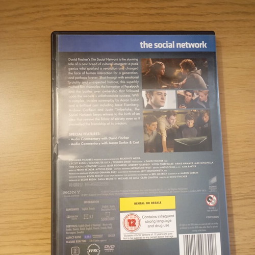 The Social Network DVD brand new