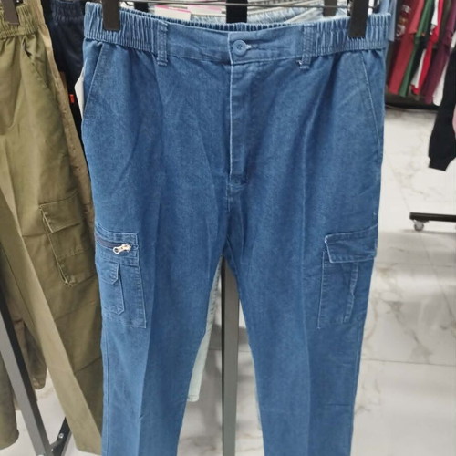 Men's jeans pants with elastic waist LF921 new, blue