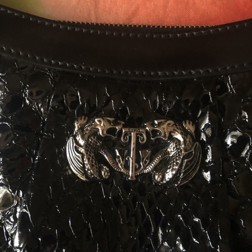 Shoulder bag Silvio Tossi of Switzerland black patent leather like new