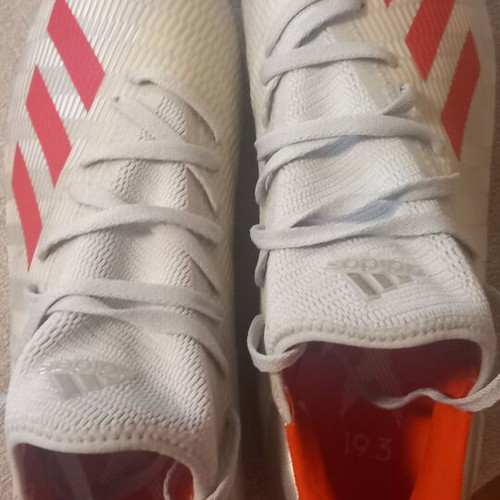 Adidas football boots like new, size 43.5, white and orange