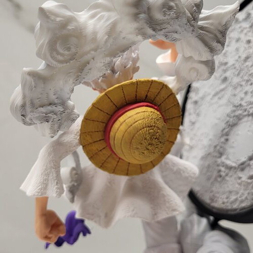 3D Luffy Gear 5 figure with lighted moon, handmade