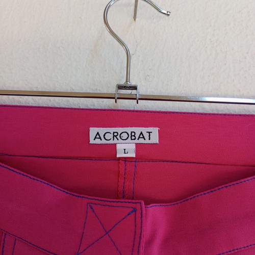 Acrobat fuchsia elastic pants with silver and blue sequins, like new, size M