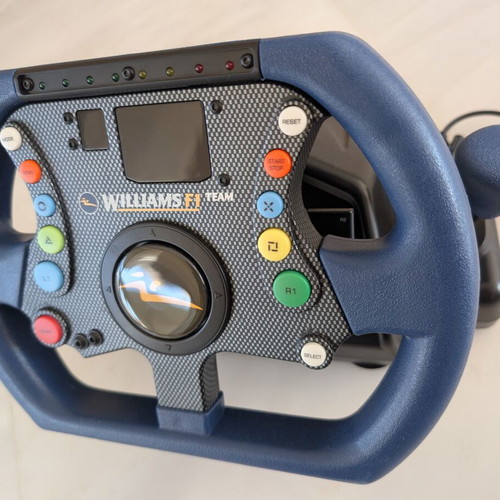 Joytech Williams F1 Team Racing Wheel JS-507 for PlayStation 2 used with pedals
