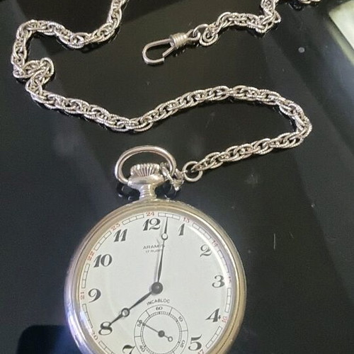 Aramis pocket watch like new, 17 rubies