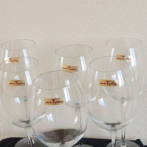 Set of 6 Domus handblown water glasses, height 25 cm, new