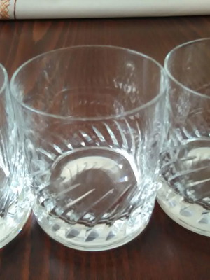 Crystal glasses new, set of 5 for whiskey