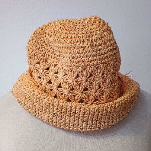 Vintage 60s-70s women's summer hat yellow used