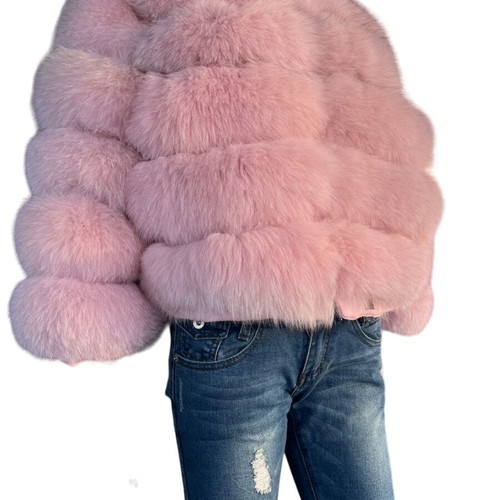 Richmond Pink Fox Fur Coat like new, size L-XL