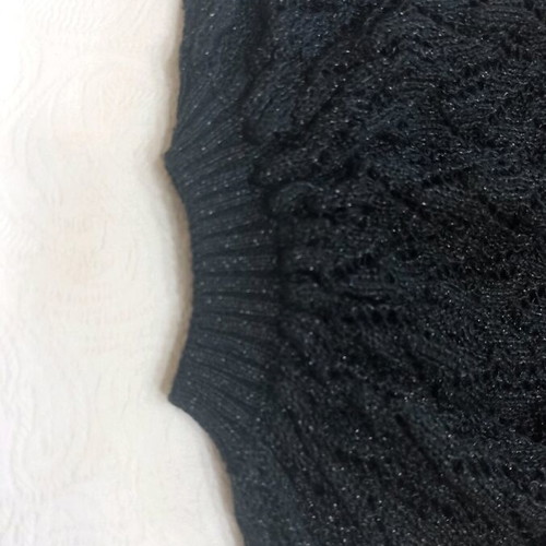 Black knitted bolero one size with metallic details, like new