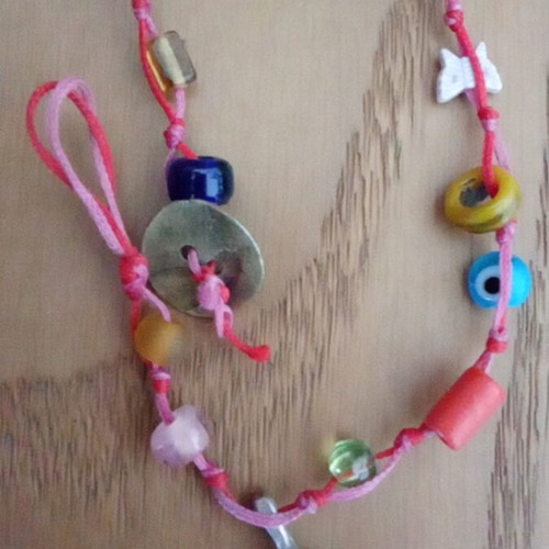 Anklet with multicolored beads used