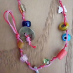 Anklet with multicolored beads used
