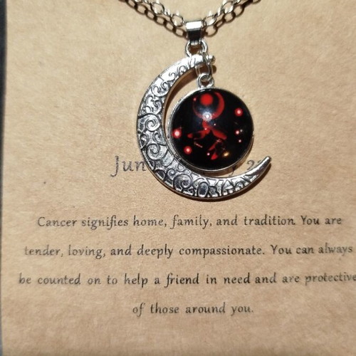 Cancer zodiac pendant new, metal with enamel