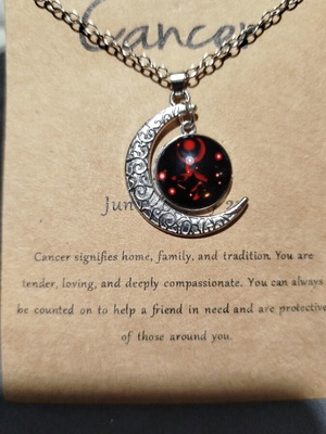 Cancer zodiac pendant new, metal with enamel