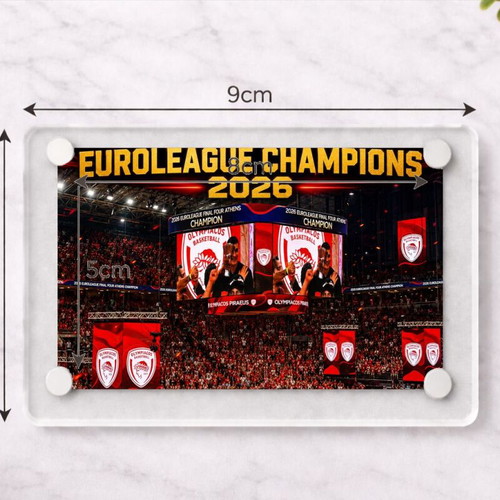 Ακρυλικό Euroleague Champions 2026 Ολυμπιακός μαγνητάκι καινούργιο