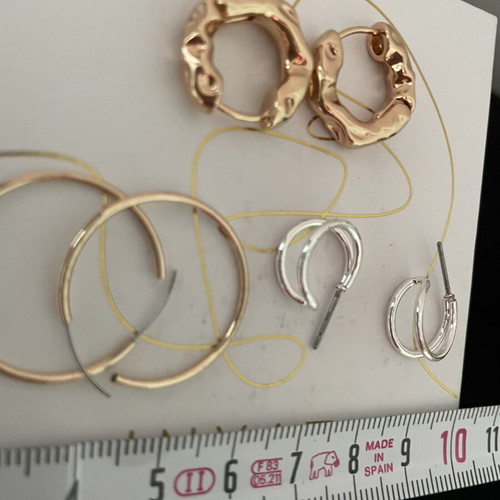 Earrings Inyati 8 pairs new, 18k gold and silver tones