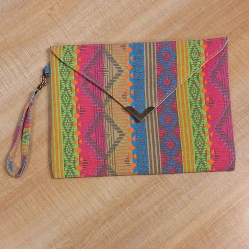 Handbag colorful wristlet with clip like new