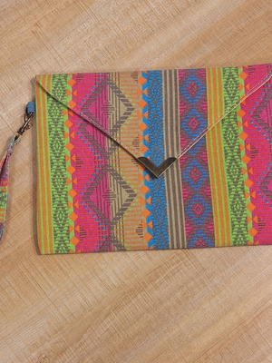 Handbag colorful wristlet with clip like new