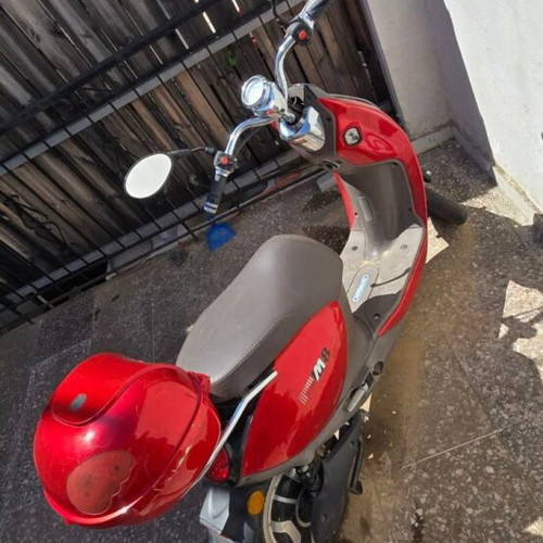 Red electric scooter for repair or spare parts