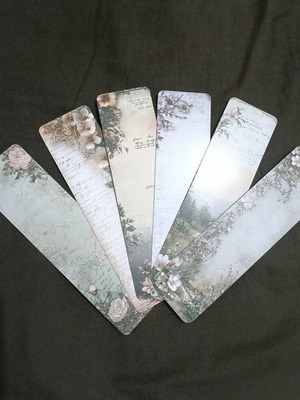 Vintage paper bookmarks set of 6, new