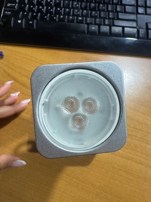 Stainless steel spotlights used, set of 2 with bulbs