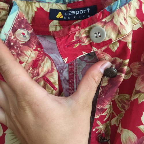 Sporty mid length cotton floral skirt, M petite, like new