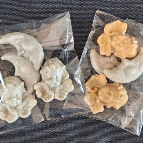 Handmade scented soaps angel and moon shapes