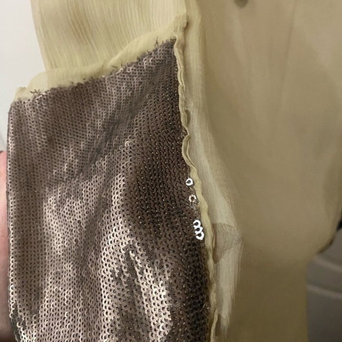 Rococo sheer chiffon top size M like new, beige