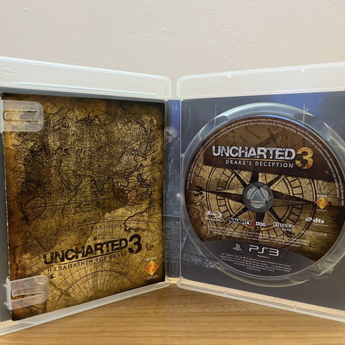 Uncharted 3 PS3 game used with Greek subtitles and manual