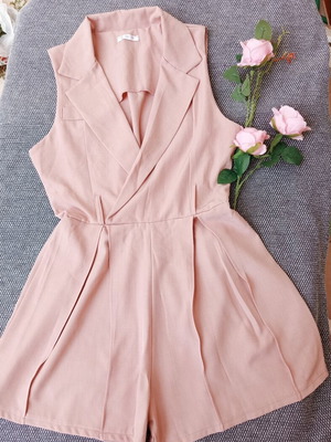 Pink pale blazer-style jumpsuit, one size
