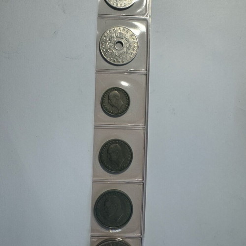 Drachma coins 1959 used, Pavlos, 10, 20, 50 lepta and 1, 2, 10 drachmas