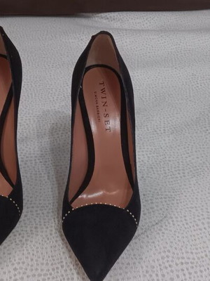 Twinset shoes new with animal print 12 cm heel size 38 black