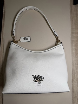 Elegant shoulder bag, premium quality, white