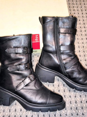 Högl leather biker boots, size 40, black