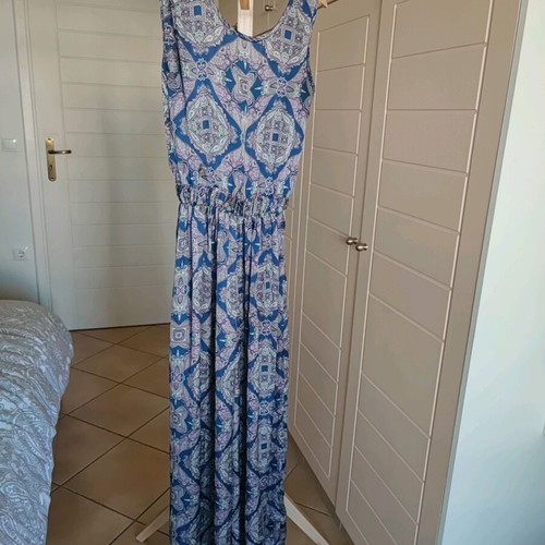 Regalinas one-piece jumpsuit like new, blue multicolor with wide pants