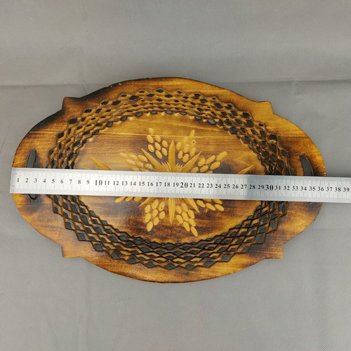 Wooden fruit plate used, vintage