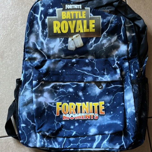 Fortnite school backpack blue with broken front zipper